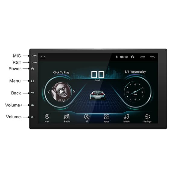 Bilradio med CarPlay og Android Auto - 7 Tommer