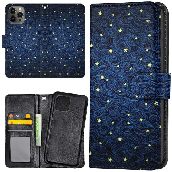 iPhone 13 Pro - Plånboksfodral/Skal Stjärnmönster multifärg