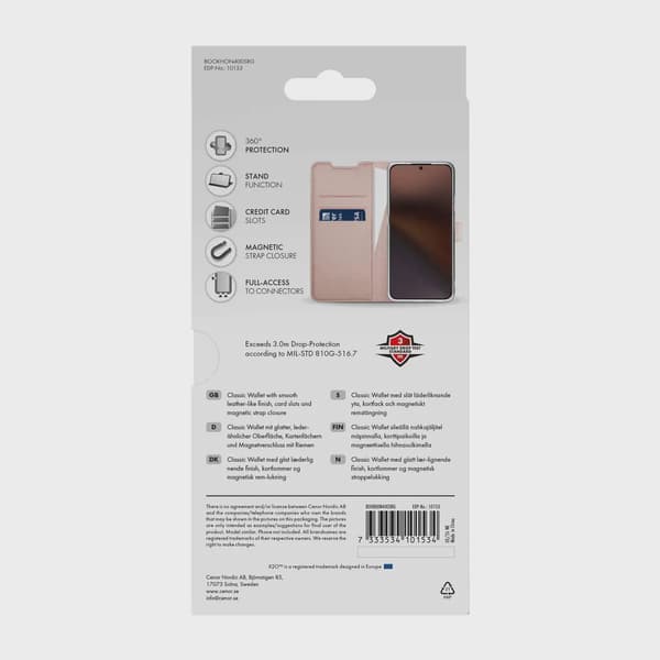 X2O Classic Wallet Plånboksfodral Honor 400 Smart Rose Gold