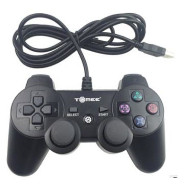 PS3 - Gaming Controller til Sony - Kablet, Sort Black