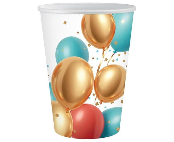 Pappersmuggar 6-pack för fest, 250 ml