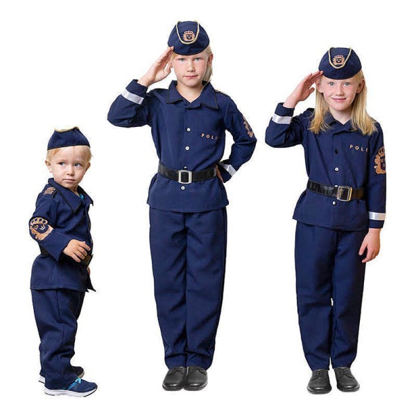 Svensk politi børne maskerade kostume L