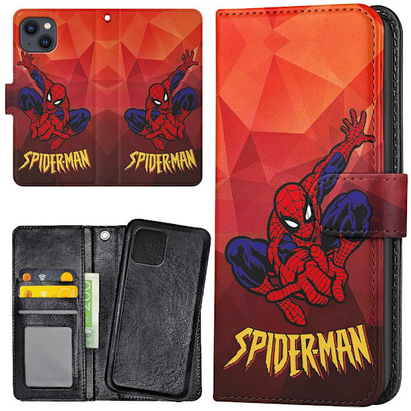 iPhone 13 - Lommebok Deksel Spider-Man Multicolor