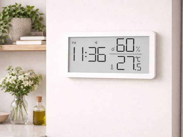Digital termometer hygrometer med klocka