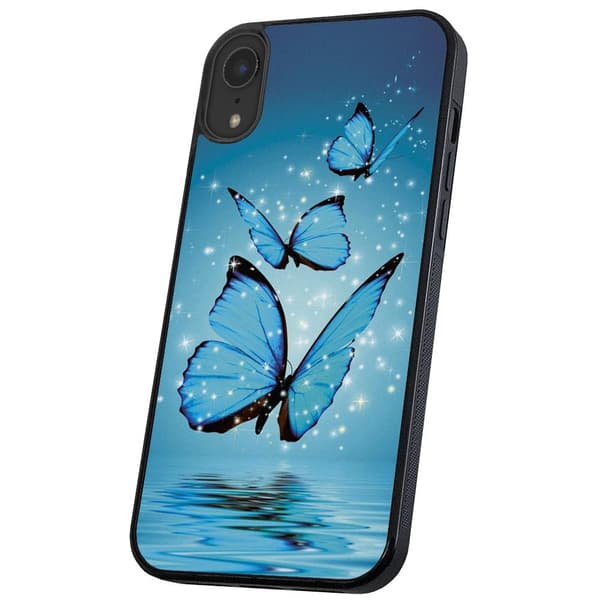 iPhone XR - Cover/Mobilcover Glitrende Sommerfugle Multicolor