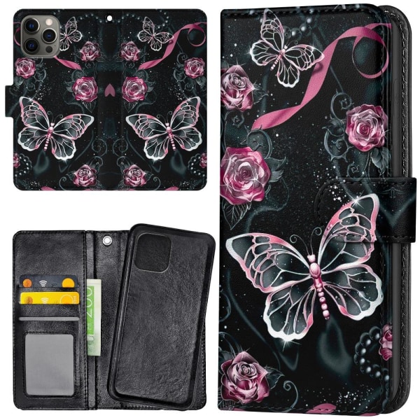 iPhone 12 Pro Max - Mobilcover/Etui Cover Sommerfugle