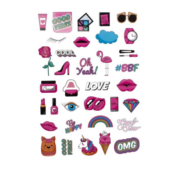Klistermärken / Stickers - Crazy Girls - (35 st) multifärg