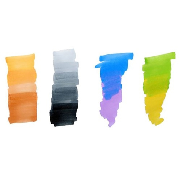 40-Pak - Tuschpenne med Etui - Dobbeltsidet Penne Multicolor