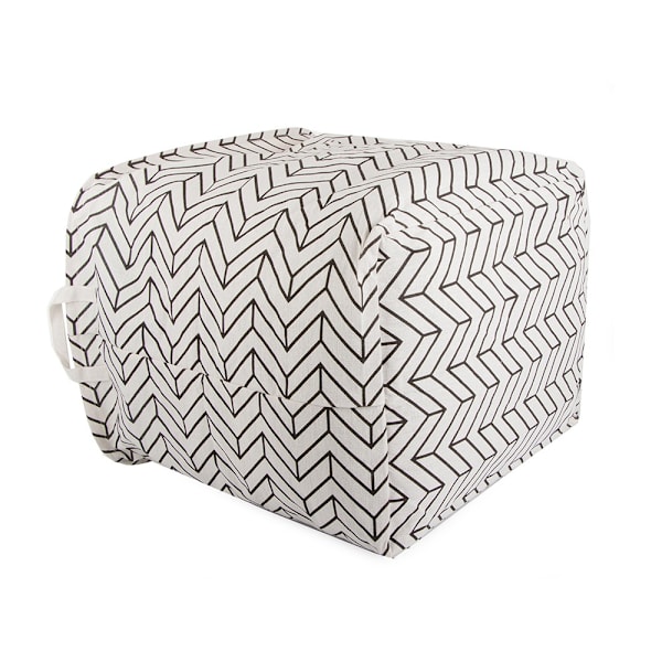 Hopfällbar Tvättkorg - 90L White Vit (Mönstrad)