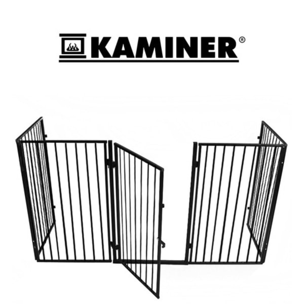 Kaminskydd - Säkerhetsgrind till kamin - Öppen Spis Grind/Skydd Svart