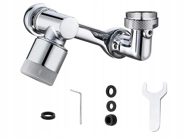 Mundstykke til Kran - 1080° Roterende Køkkenkran Adapter Silver