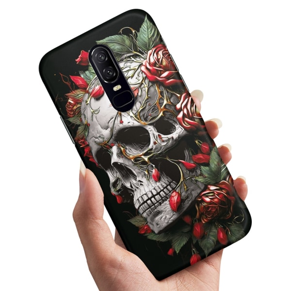 OnePlus 7 Pro - Cover/Mobilcover Skull Roses