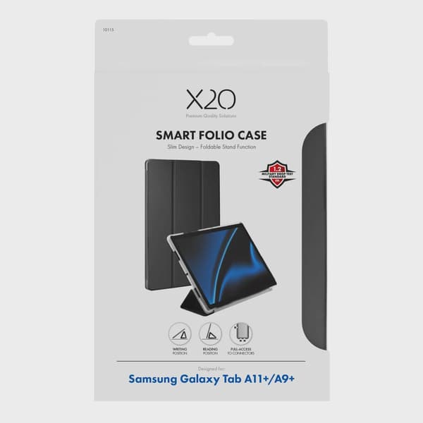 X2O Smart Folio Case Samsung Galaxy Tab A11+/A9+ Svart