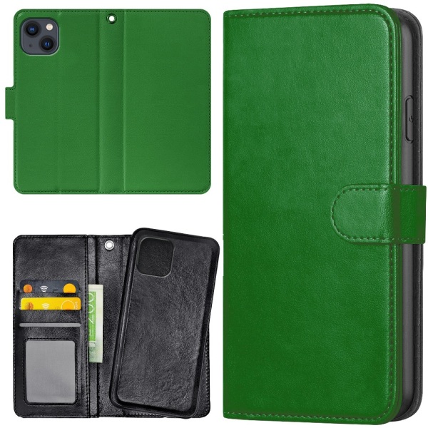 iPhone 15 Plus - Plånboksfodral/Skal Grön