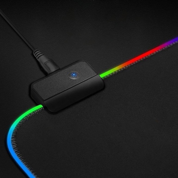 Gaming Musematte med LED-lys - 30x25cm – RGB Black