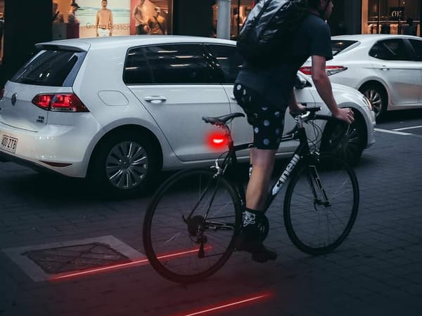 Cykelbakljus 5 led laserlinje bakljus