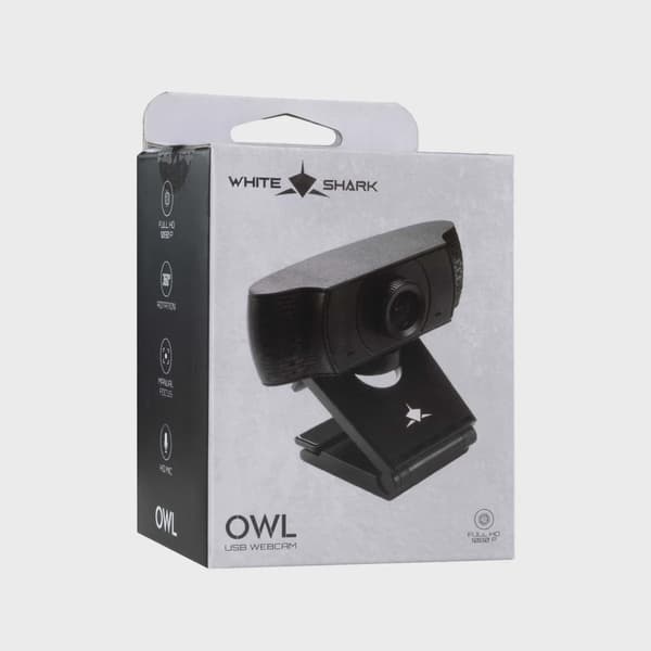 White Shark OWL Full HD USB Webbkamera, svart