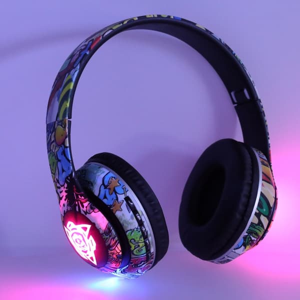 Trådløse Sammenleggbare Over-ear Hodetelefoner - Bluetooth og LED-lys