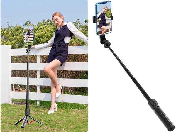 Selfiestick mobilhållare stativ bluetooth fjärrkontroll 90 cm