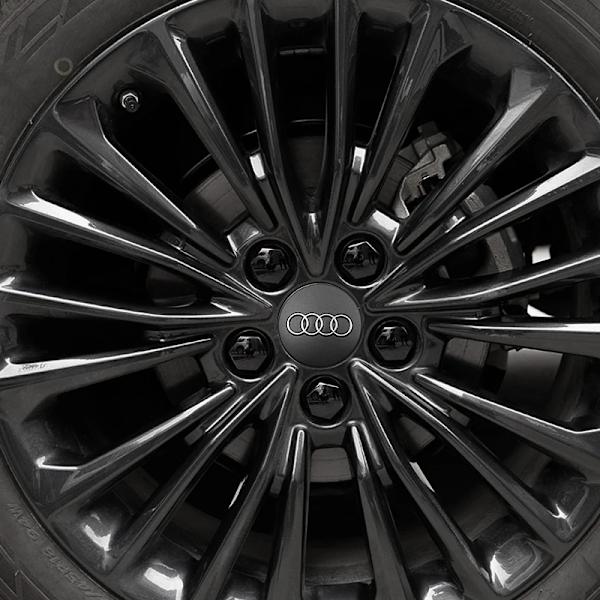 4-Pak - Audi Senterkopper - Bil Svart 60 mm