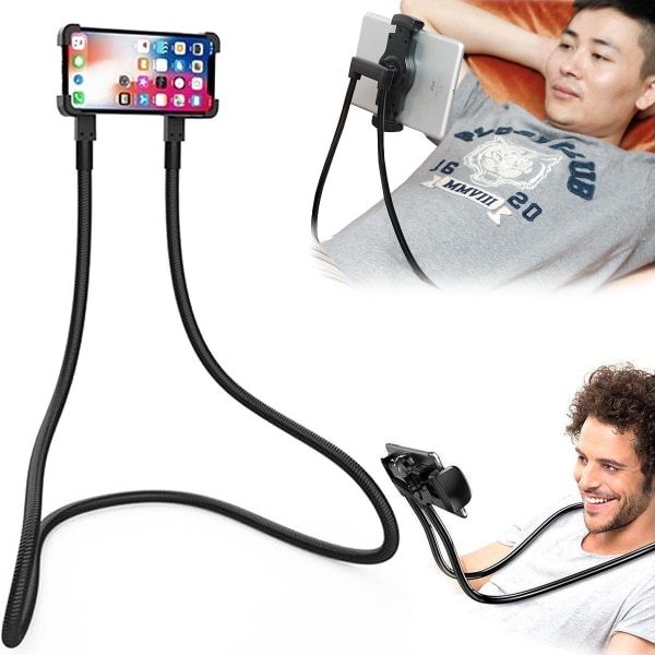 Fleksibelt stativ for nakke / holder mobiltelefoner og nettbrett Black