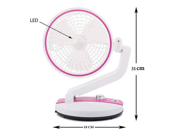 Trådlös Fläkt / Bordsfläkt - 18 cm Rosa