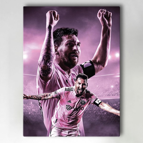 Canvastavla / Tavla - Messi - Inter Miami - 40x30 cm - Canvas