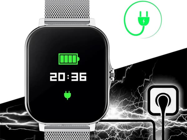 Smartklocka dam herr gummiarmband sport Bluetooth-samtal grå Grey