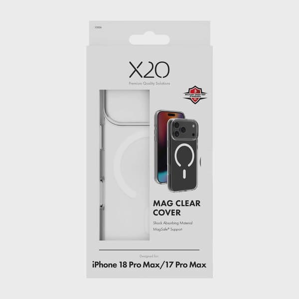 X2O Mag Clear Skal iPhone 18 Pro Max/17 Pro Max Transparent