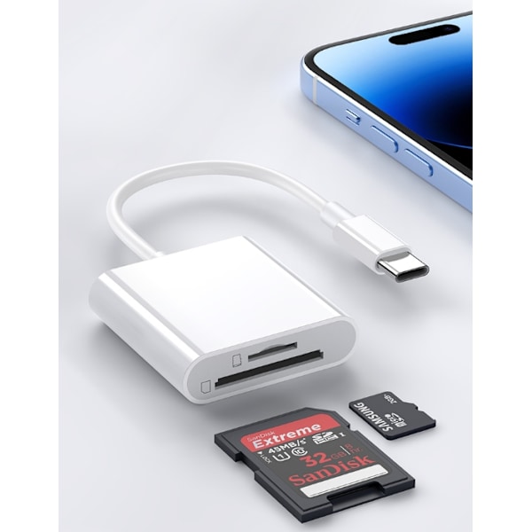 Kortinlukija SD/TF - USB-C Adapteri