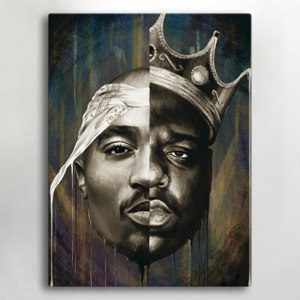 Canvastavla / Tavla - 2Pac/Biggie - 40x30 cm - Canvas