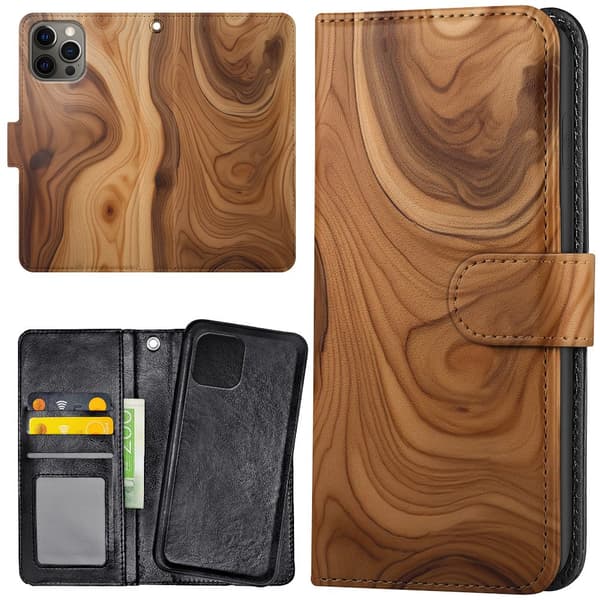iPhone 14 Pro - Plånboksfodral/Skal Wood