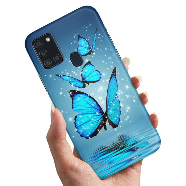 Samsung Galaxy A21s - Cover/Mobilcover Glitrende Sommerfugle