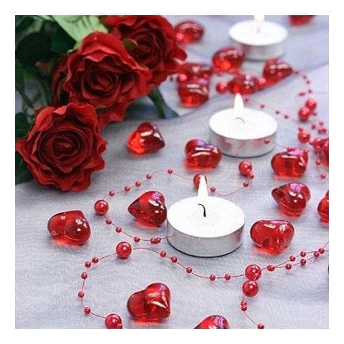 30-Pak - Krystalhjerter - Valentinsdag Red