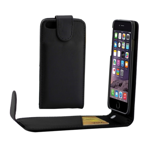 iPhone 7 ja 8 läppäkotelo korttipaikalla - musta Black