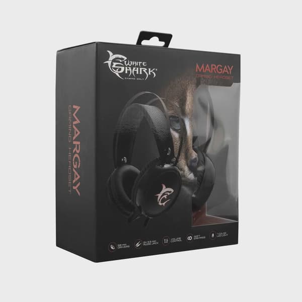 White Shark MARGAY On-Ear Gaming Headset Svart