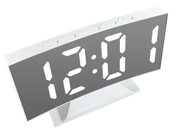 Digital klocka LED alarm spegel USB