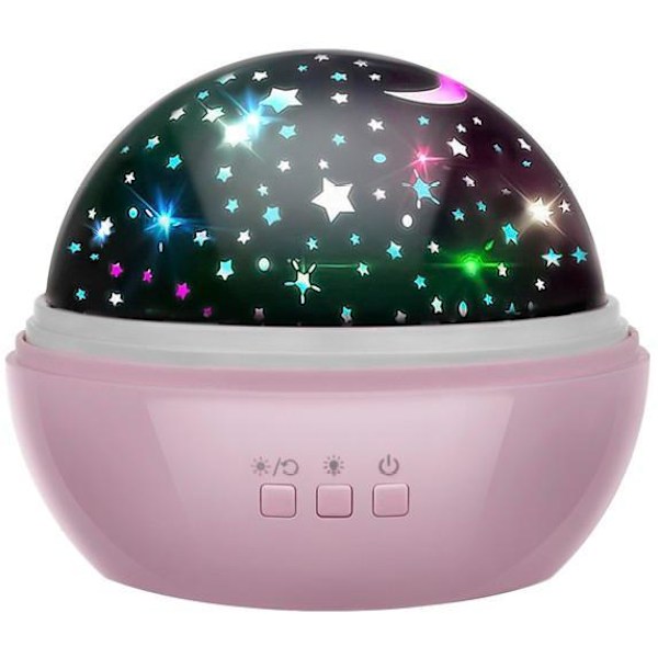 Tähtiprojektori Lapsille - Galaksilamppu / Yölamppu Pink