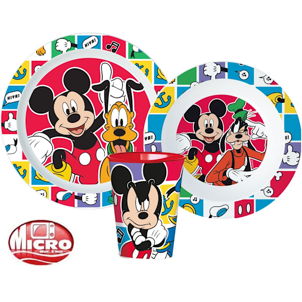 Mickey Mouse Better Together middagset från Disney, mikrosäker plast, inklusive 260 ml kopp