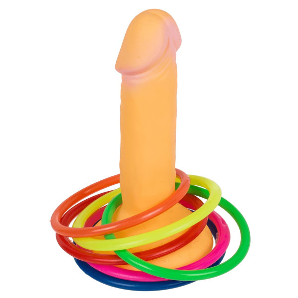 Ring toss game, Penis, with X rings, Multicolor