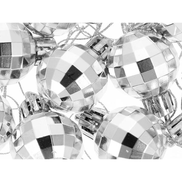 36-Pack Julkulor - Silver & Vit - 3 cm