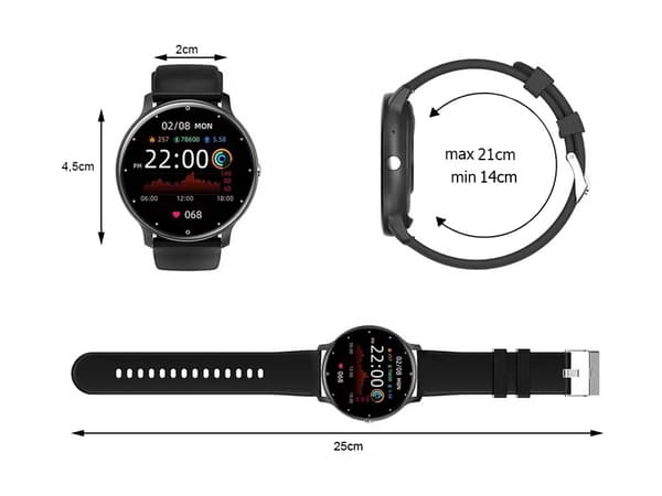 Smartwatch sport - Bluetooth-samtal och gummirem