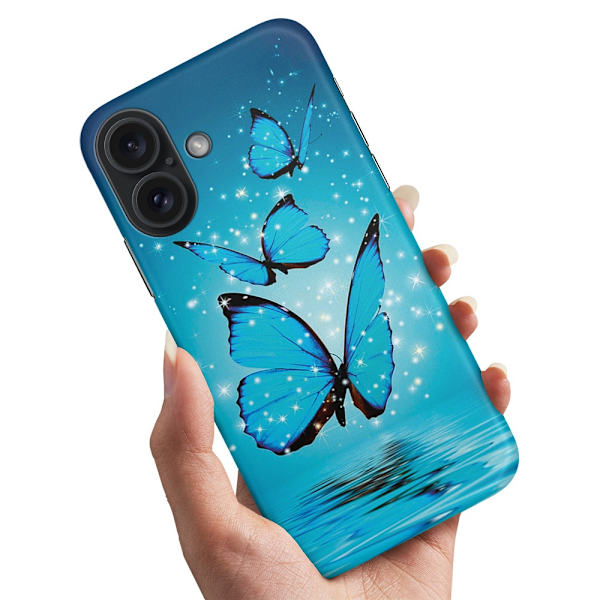 Deksel / Mobildeksel til iPhone 16 - Glitrende Sommerfugler
