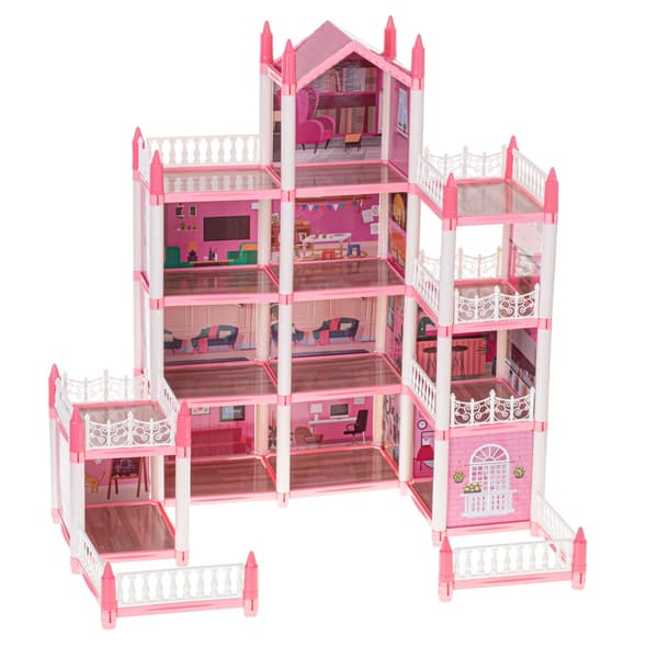 Dockhusvilla rosa DIY 4-våningsmöbler