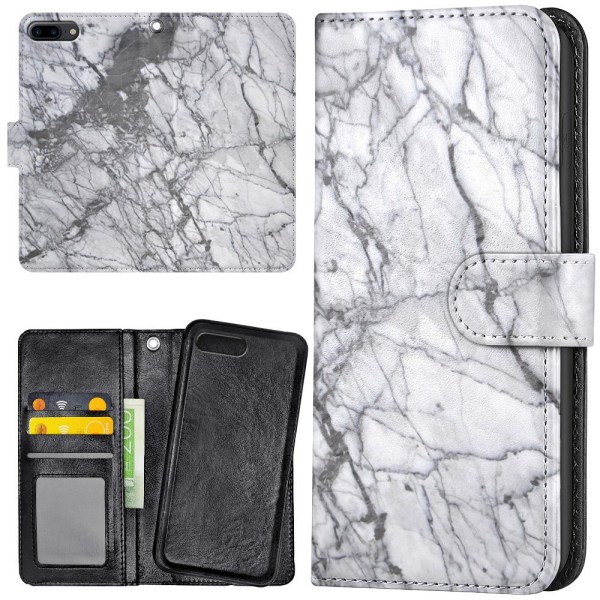 iPhone 7/8 Plus - Plånboksfodral/Skal Marmor