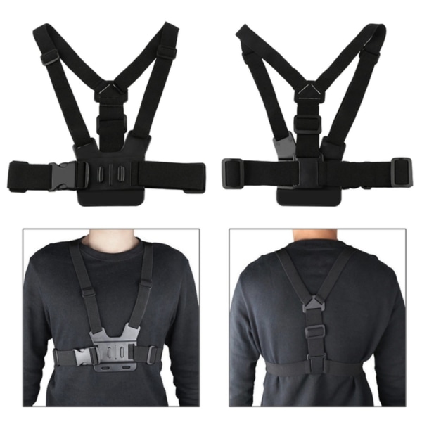 Brystsele / Brystmontering - Montering til GoPro - Alle modeller Black