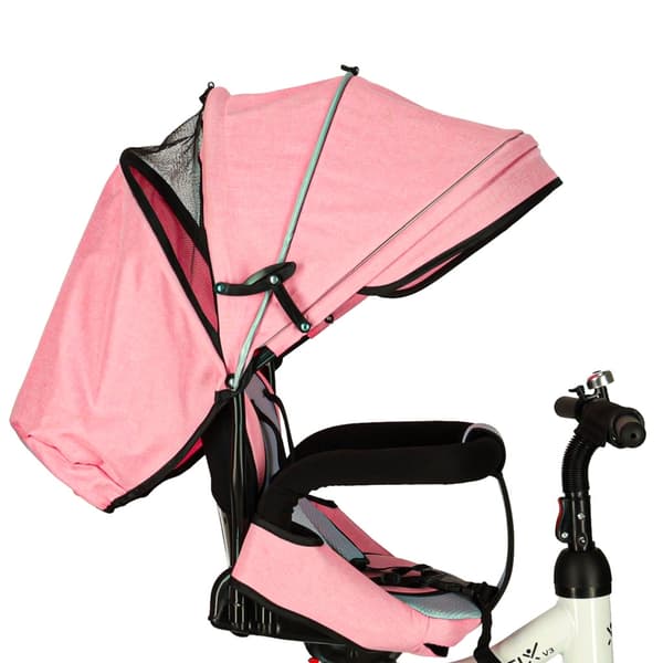 Barnvagn Trehjuling med Solskydd Pink