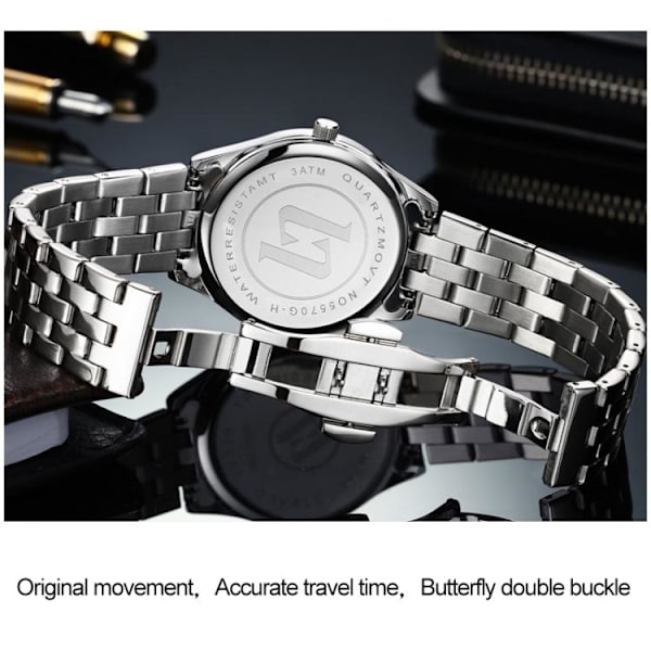 Quartz Ur / Armbåndsur - Vandtæt – Sort Black