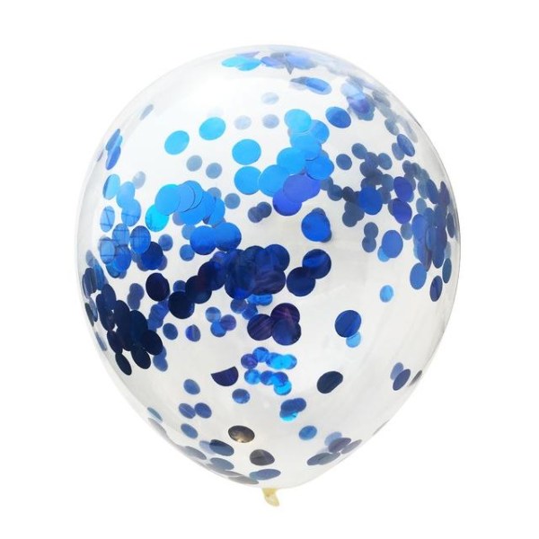 10-Pack - Confetti Balloner - Balloner med Confetti - Blå Blue