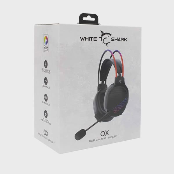 White Shark OX Over-Ear Gaming Headset Svart